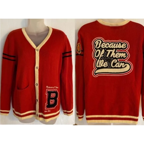 Because Of Them We Can Tuskegee Letterman Sweater Varsity Style Cardigan - Picture 16 of 16
